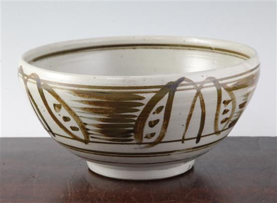 A Winchcombe Pottery bowl attributed to Michael Cardew, dia. 9.75in(-)